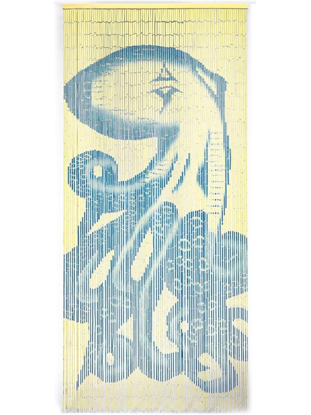 Octopus Wooden Beaded Door Curtain - 36 x 78 in- Bead Doorway Curtain - Bead Cur